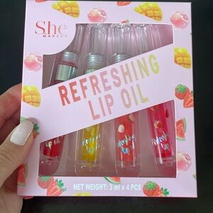 S.he Refreshing Lip Oil Set - Red, Pink, Yellow, Clear